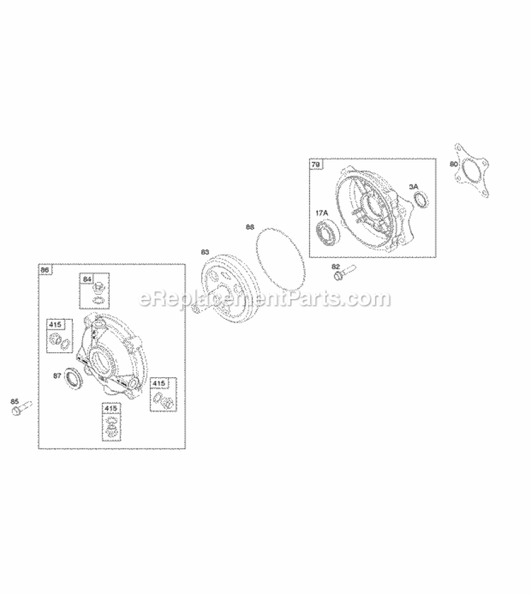 Gear Reduction Diagram and Parts List for 083132-0130-B1  Briggs and Stratton Engine